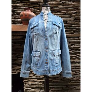 Size L Live A Little Blue Jean Jacket